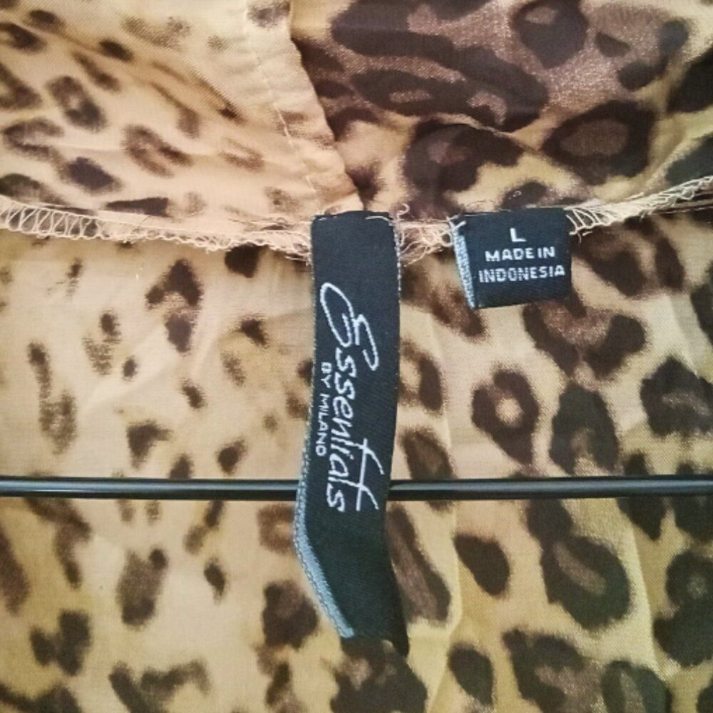 Essentials By Milano Leopard Print Draped Wrap Bl… - image 7